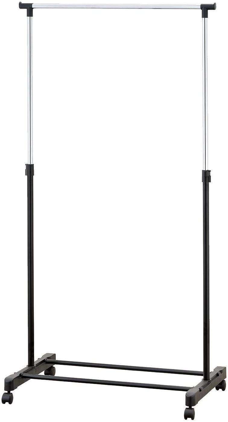 Rara Rara® Adjustable Tidy Clothes Rail Heavy Duty Garment Rack On Wheels Mobile Tidy Clothes Coat Garment Storage Stand Castors On Wheels, Single Pole