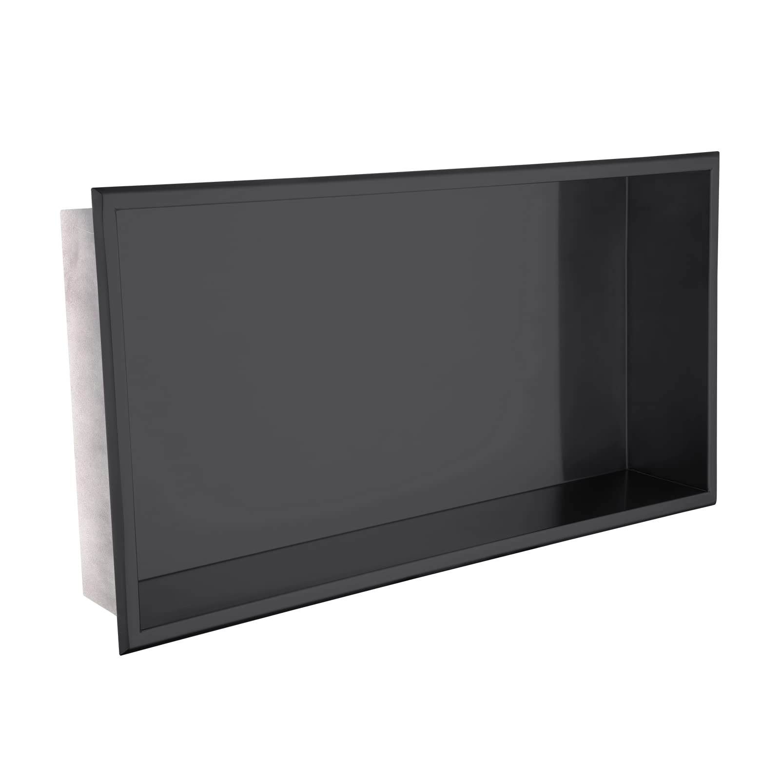 DAYONE Rectangular Stainless Steel Shower Niche Matte Black 24" X 12", Bathroom Wall Soap Niche, Alcove Douche De Niche Salle De Bain Noir, Shower or Tub Storage Organizer Nook Insert NO Tile Needed