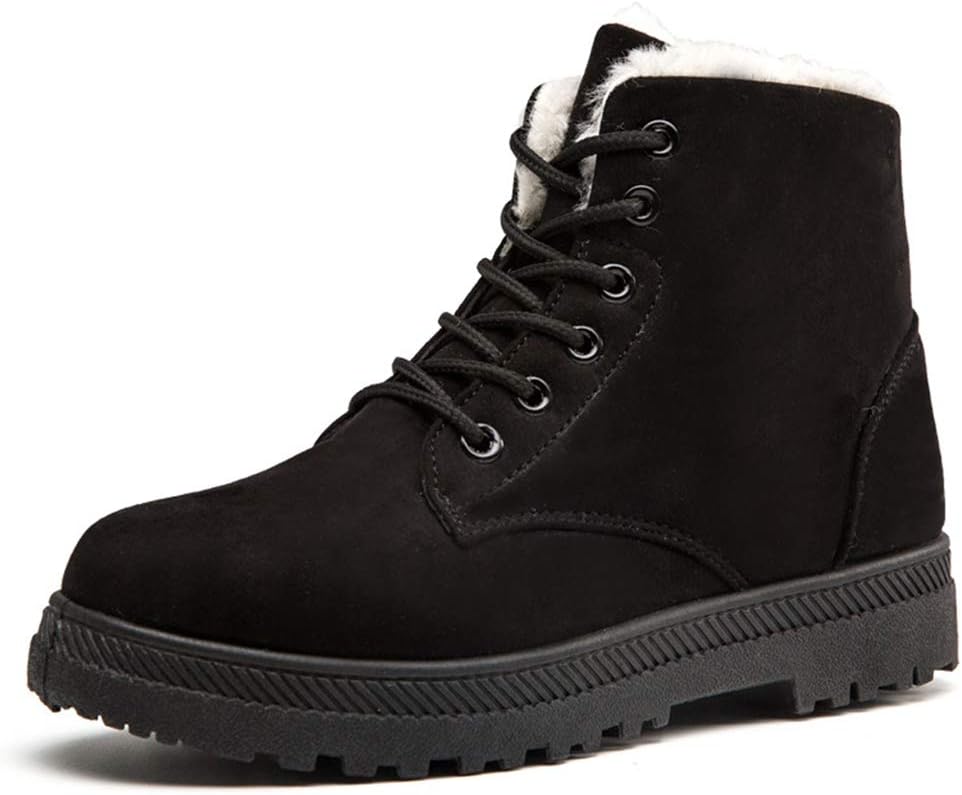 Women Warm Fur Plush Insole Suede Waterproof Ankle Snow Boots