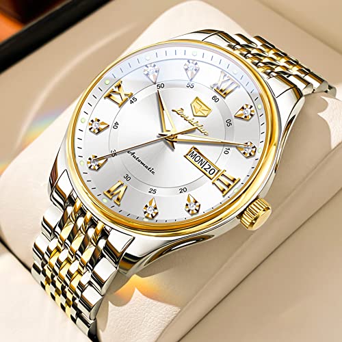 Image of OLEVS Automatic Mens Watches Self Winding Mechanical Business Luxury Dress Wrist Watch Stainless Steel Waterproof Luminous Day Date