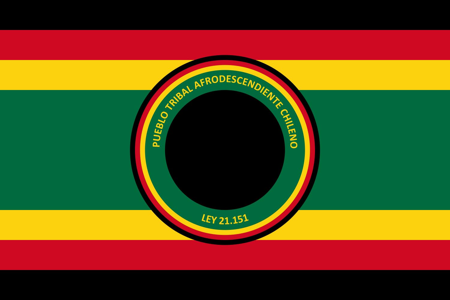 Drapeau Afro-Chilien large pueblo tribal pour collectionneur d'emblèmes