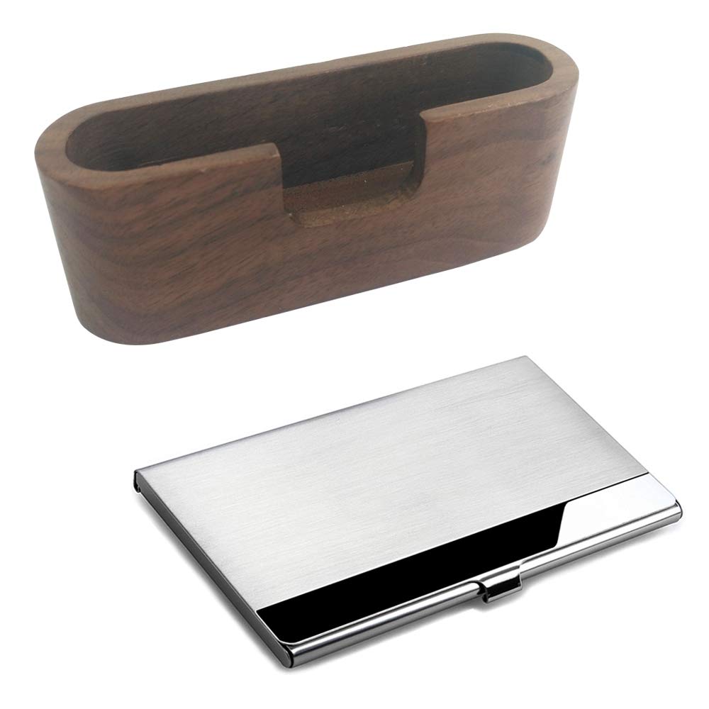 Buy Wood Business Card Holder & Stainless Steel Business Card Case