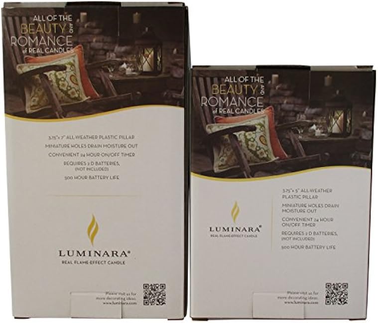 Luminara Outdoor Flameless Candle: Plastic Finish, Unscented Moving Flame Candle with Timer (5 Ivory)