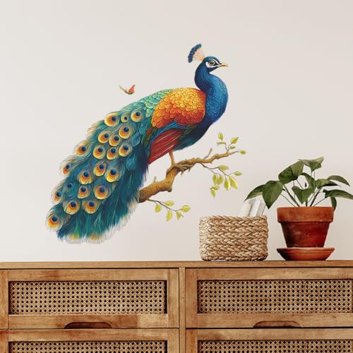 Vinilo decorativo pavón resistente y removible miniatura 6