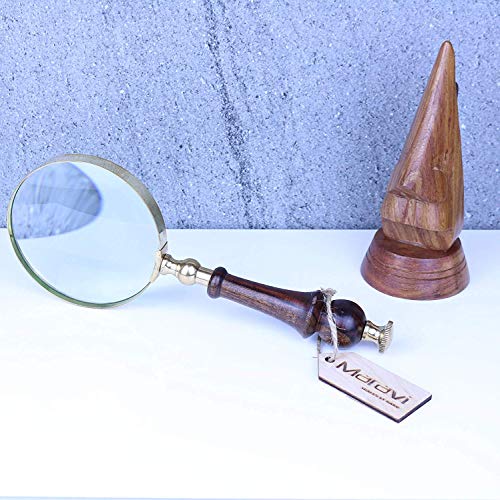 CE Hand Made Items Loupe en verre et laiton avec poignée en bois 10cm Cover