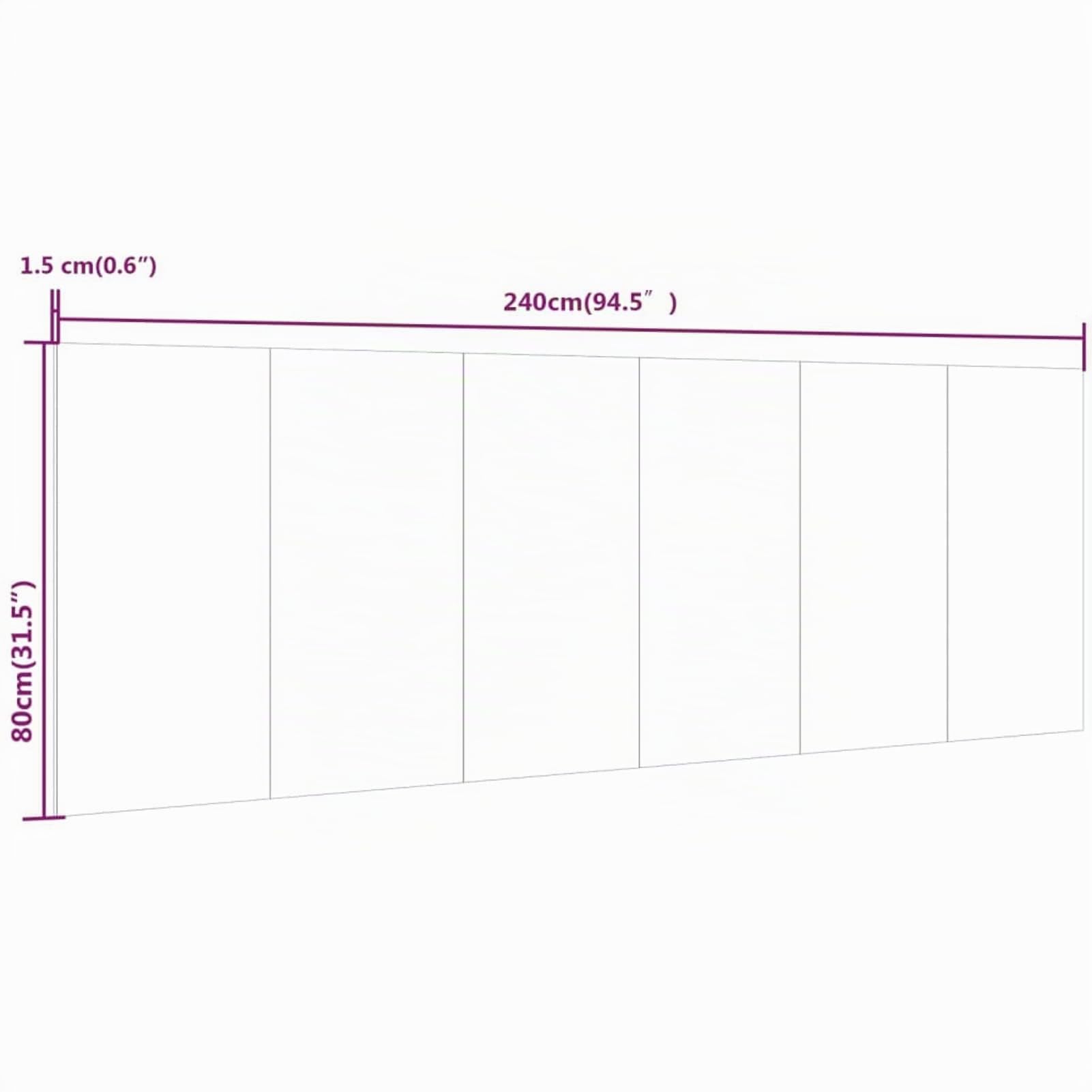 Festnight Cabecero de Madera para Cama de 240 (240 x 1,5 x 80 cm) | Cabeceros Madera | Dormitorio Matrimonio | Cabezal Cama |Estilo nórdico Roble Sonoma