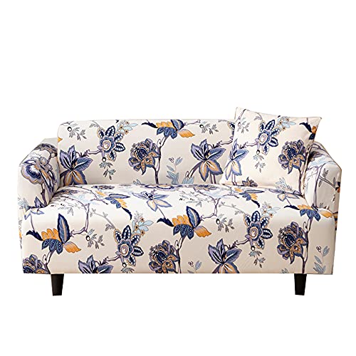 HOOBUY Printed Sofa Cover Stretch Couch Covers Sofa Slipcovers for 4 Cushion Couch with Two Free Pillow Case YMR (4 Seater/Large 3 Seater)