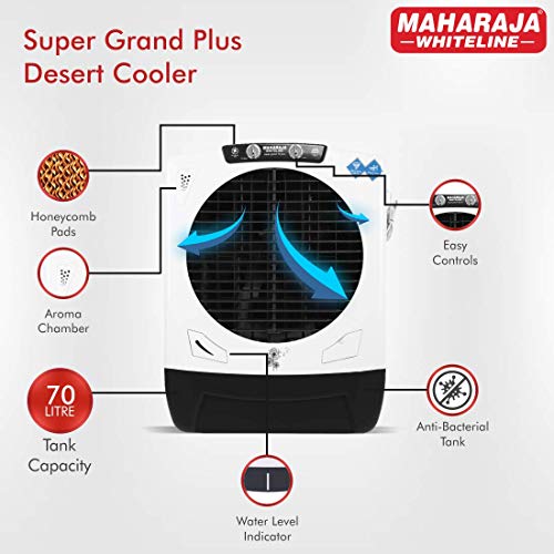 Image of Maharaja Whiteline 70 Liter Super Grand 70 Plus Honeycomb Desert Air Cooler with Anti-Bacterial Water Tank