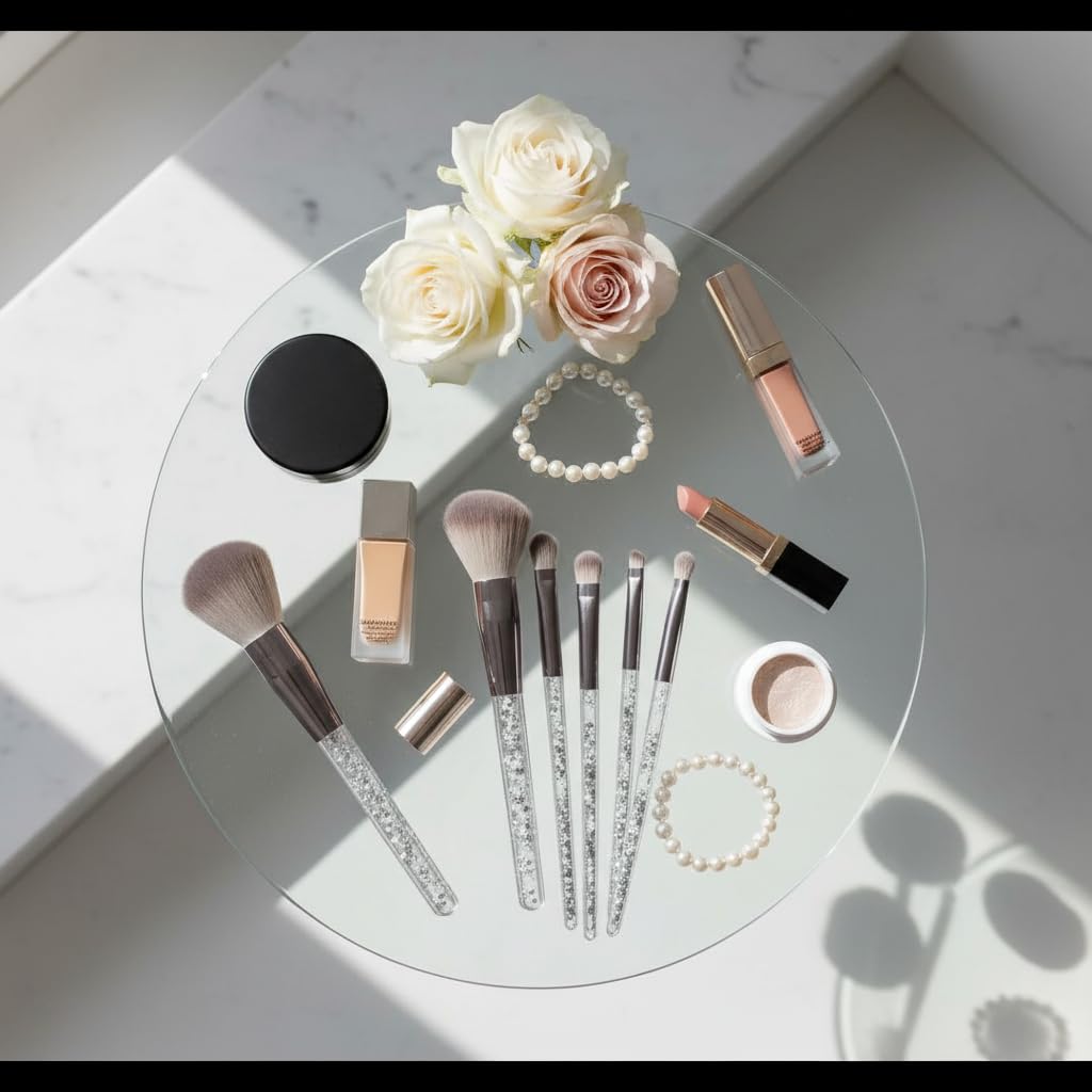 MINISO Makeup Brushes Set with Zipper Pouch | 6-Piece Professional Face & Eye Brush Kit | Soft Bristles | Grey 3