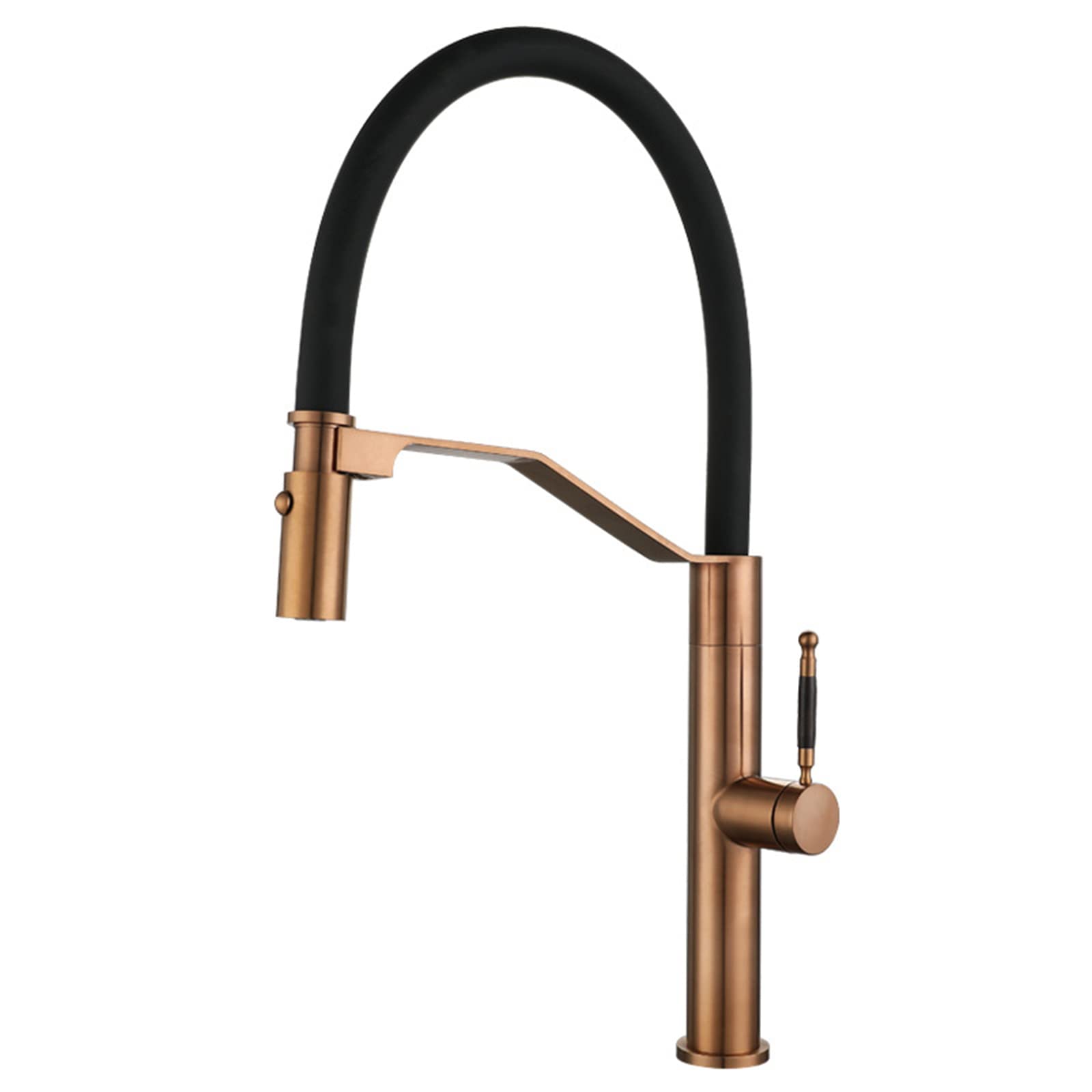 Robinet de cuisine à tirette magnétique en acier inoxydable or rose