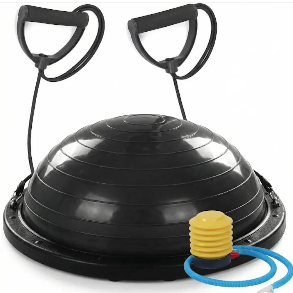 Fitness Balance Ball (Ø 60 cm) | Palla in ABS e PVC | Gymball Training Board Semisfera Cupola | Aumenta Equilibrio Resistenza Forza e Allena il Core
