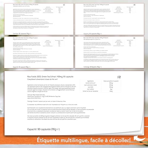 Now Foods, EGCG Green Tea Extract, 400mg, 90 Capsules végétaliennes, Testé en Laboratoire, Sans Gluten, Sans Soja, Végétarien, Sans OGM – Image 5