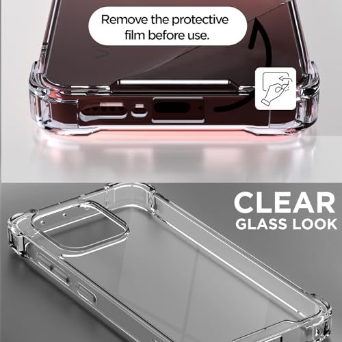Image of Amazon Basics Back Cover for Vivo V70 5G PC + TPU Clear Transparent Raised Edges Shockproof Protective Phone Bumper Case (Transparent)