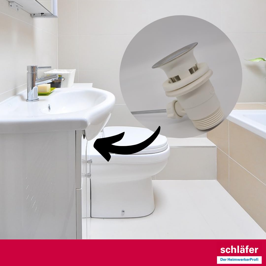 Sifone Per Lavabo Universale - Scarico Flessibile Con Tappo Pop-Up, Anti-Odore E Anti-Intasamento