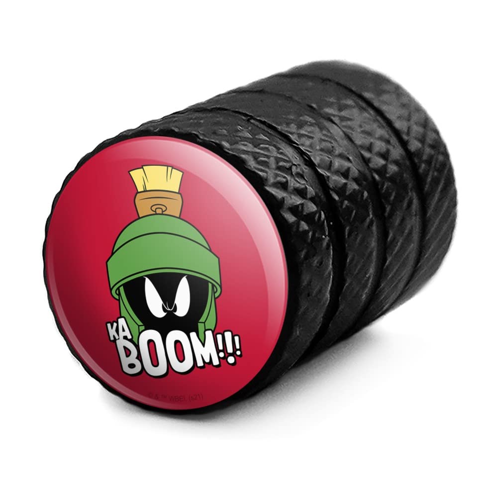 Looney Tunes Marvin The Martian Kaboom Motorcycle Bicycle Bike Tire Rim Wheel Aluminum Valve Stem Caps