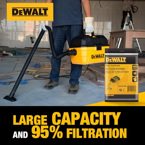 3 Pack DEWALT Dust Bag DXVA25-4040, for 4 Gallon Wet/Dry Vacuum, Disposable Filter Bag Compatible with DEWALT DXV04T - image 4