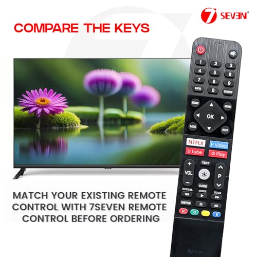 Image of 7SEVEN Compatible with Motorola TV Remote Control Suitable for Smart 4K LED UHD OLED Android Television Non Voice Command with Streaming Apps - Match Keys Exactly with Existing Remote Controller