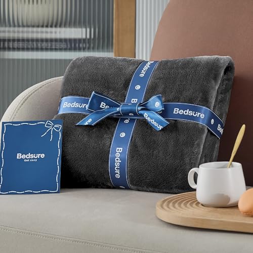 Image of Bedsure GentleSoft Fleece Bed Blankets Full Size Charcoal - Soft Lightweight Plush Fuzzy Cozy Luxury Blanket Microfiber, 84x90 inches