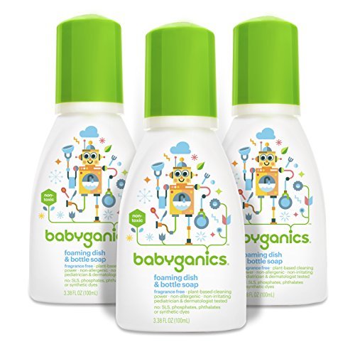 Babyganics-Foaming-Dish-Bottle-Soap-for-Travel-Fragrance-Free-Packaging-May-Vary-338-Fl-Oz-Pack-of-3