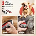 Dog Grooming Kit Professional Powerful Dog Clippers for Thick Heavy Coats,Low Noise Cat Grooming Kit Type-C Rechargeable 2-Speed Pet Clippers with Spotlight,Waterproof Pet Hair Trimmer for Small & Large Animals
