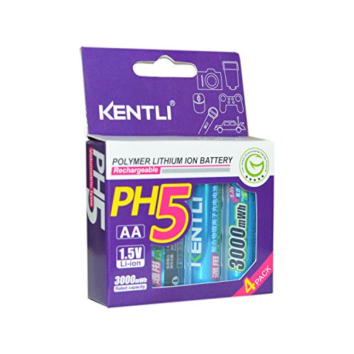 KENTLI® 4 Pieces 1.5v AA Rechargeable Battery 3000mWh Lithium-ion Polymer Battery AA Batteries