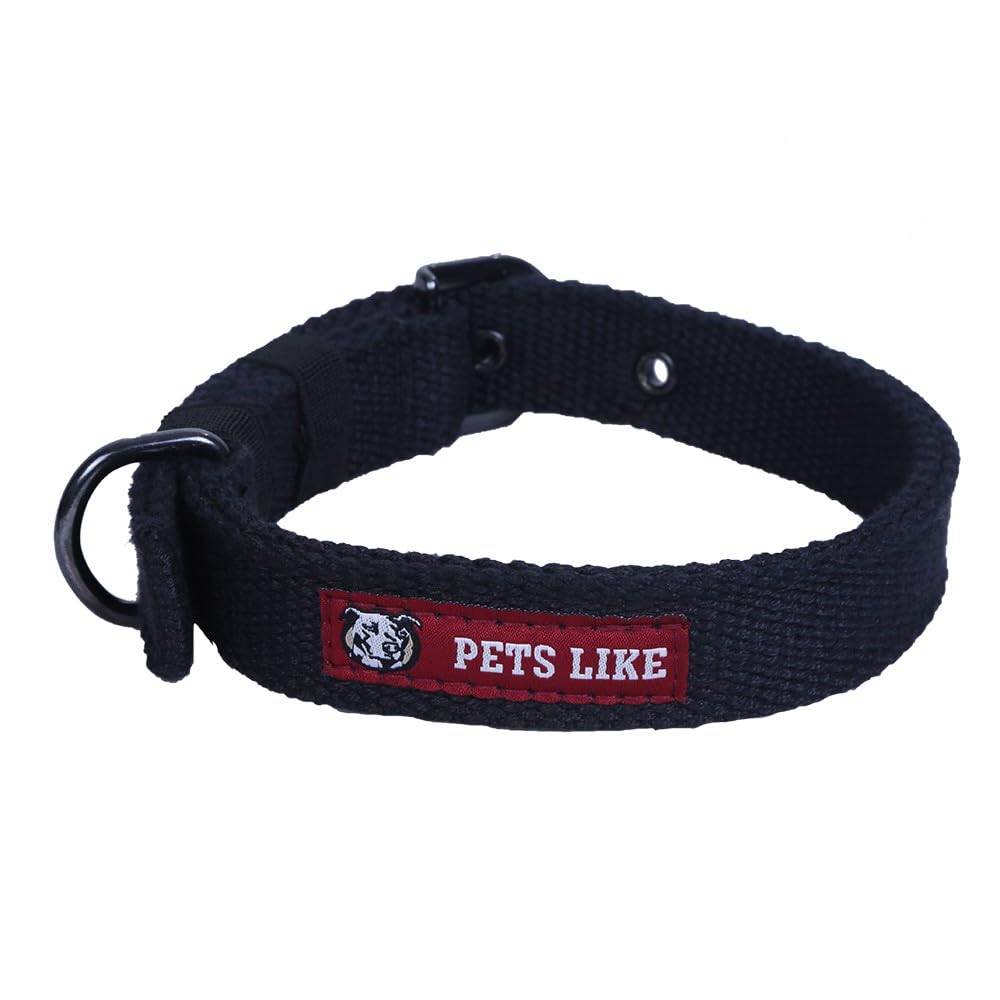 Pets Like Dog Spun Poly Collar Black(20mm)