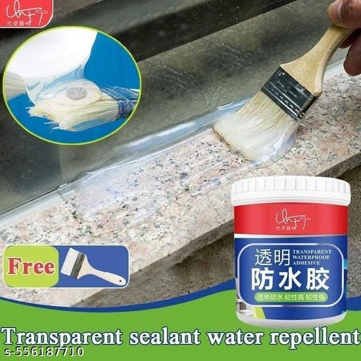 Image of Waterproof Adhesive Glue, 300gm, with Brush, Transparent, for Roof Leakage, Crack Seal, Water Leakage Solution, Waterproofing for Pipe, Wall, Tiles (Pack of 1) KOR-P249