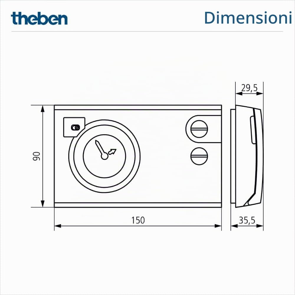 Theben 7820030 RAMSES 782 cronotermostato analogico giornaliero/settimanale | alimentazione di rete, disco programma a cavalieri, regolazione elettronica, temperatura comfort/ridotta, 3 giorni di riserva