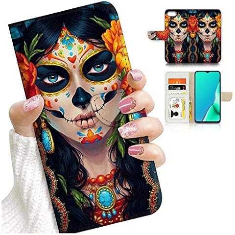 for iPhone 8 Plus, for iPhone 7 Plus, iPhone 6 Plus, iPhone 6s Plus, Designed Flip Wallet Phone Case Cover, A24261 Day of Dead Sugar Skull 24261 Cover