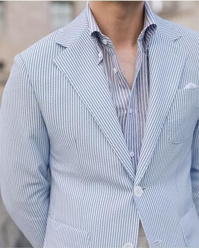 Men Seersucker Sports Jacket Summer Suits Mens Seersucker Blazer Mens Beach Outfit2