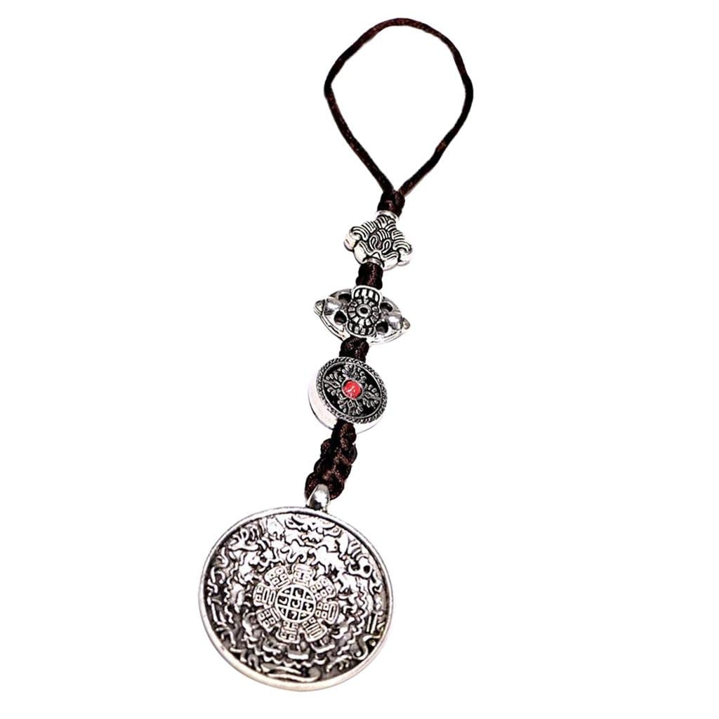 Jojomis Tibetan Shaman Buddhism Eight Trigrams Mirror Amulet Pendant L, Copper, as described