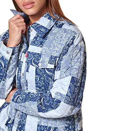Levi's Women's Diamond Quilted Shirt Jacket, Paisley Patchwork, Small #TOP3