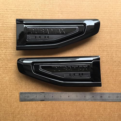 Image of 2pack OEM Duramax Vent Emblem 3.0L Right Left 3D Badge Replacement for 2021 2022 2023 2024 Yukon and Yukon XL Denali At4 84719447 84719448 (Gloss Black)