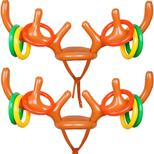 CCINEE Inflatable Reindeer Antler Hat Deer Toss Game Toys Kids Toss Game Christmas Party - //coolthings.us