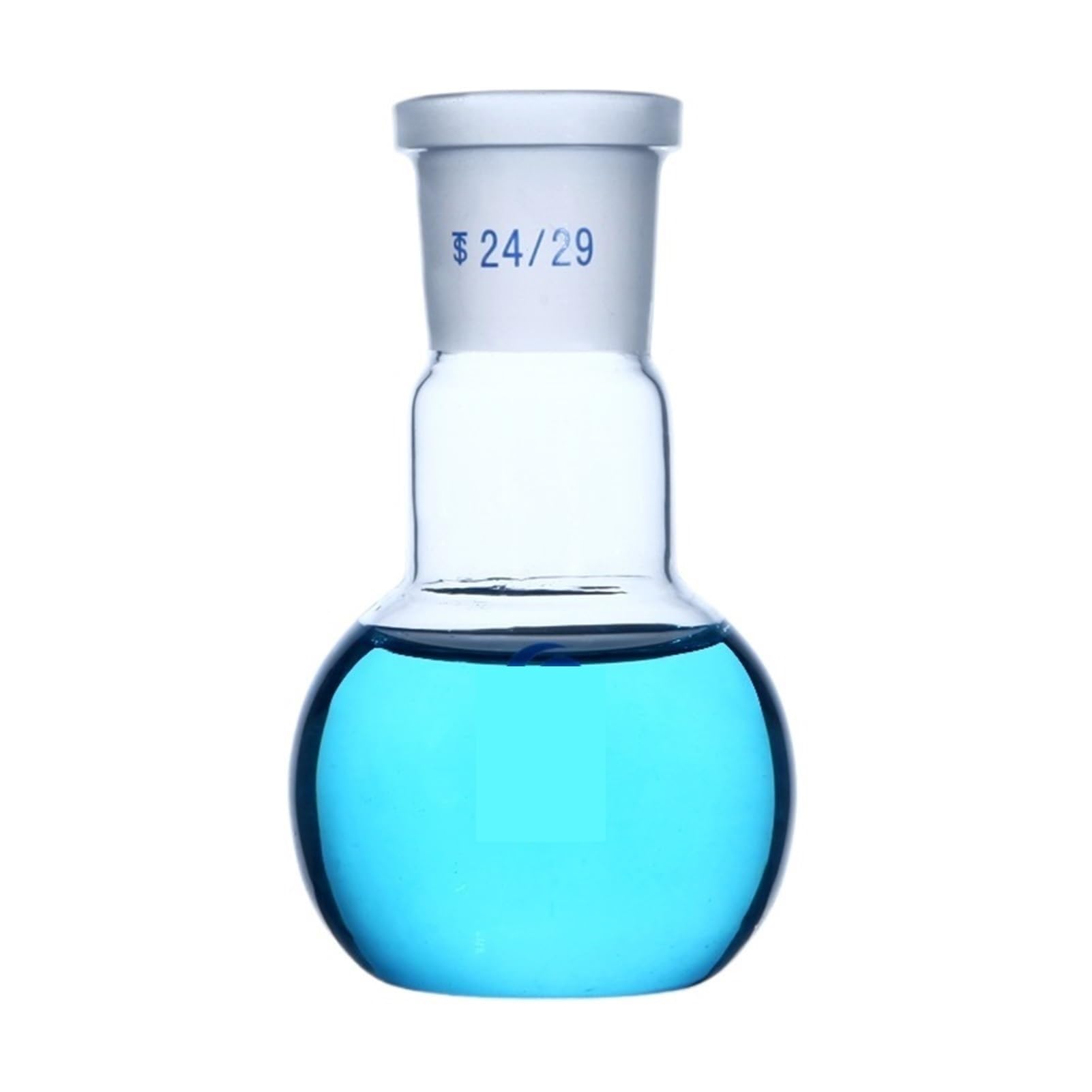 Borosilikat-Messkolben, Einzelportkolben mit flachem Boden, Dickes Borosilikatglas, hohe Temperaturbeständigkeit, Standardkolben for Labor(1000ml Caliber 24mm)
