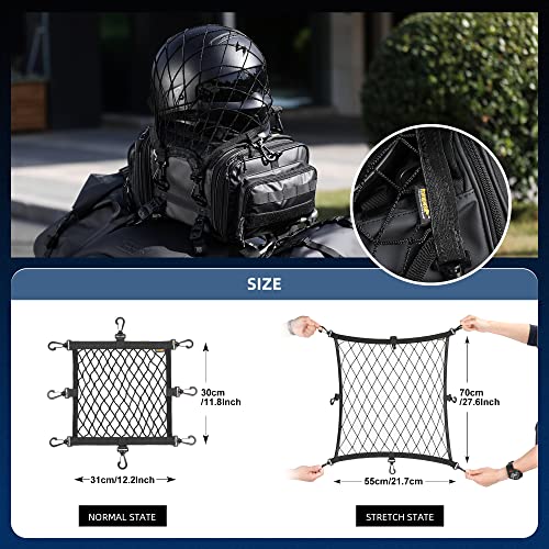 Bolsa de equipaje para motocicleta Rhinowalk (Negro, Red de equipaje) miniatura 3