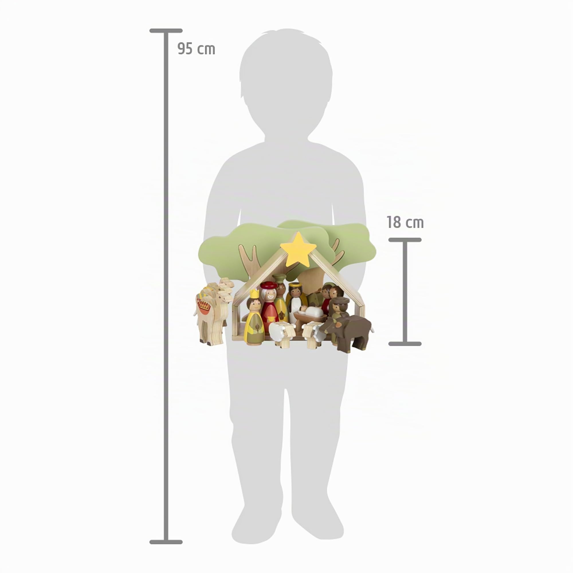 Small Foot-Engel Set Pesebre Madera, navideña Apta para niños, decoración de Navidad, 12356, Multicolor, S