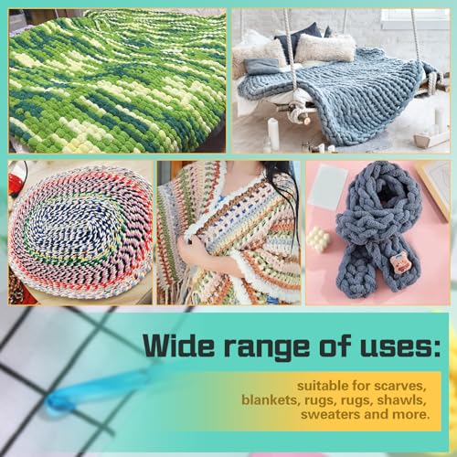 Image of QMNNMA 9 mm Crochet Hook, Ergonomic Crochet Hooks, Crochet Needles | Ergonomic Crochet Hooks for Arthritic Hands, Crochet Needles for Yarn, Colorful Transparent Crochet Hook for Beginners