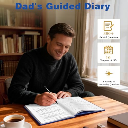 Juego de diario azul para padre DoubleCare Dad libro guiado de recuerdos 3