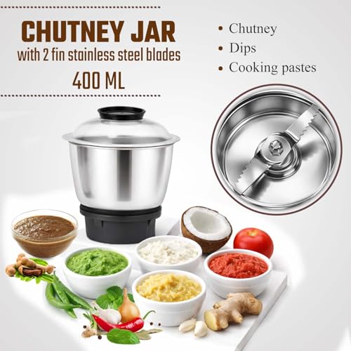 Image of Kanchan Triset Plus Mixer Grinder 750 Watt 4 Multipurpose Jars (3 Stainless Steel +1 Juicer)Blending, Grinding, Juicer mixer grinder for kitchen,Powerful motor with Overload Safety, ISI, 5 Yr Warranty