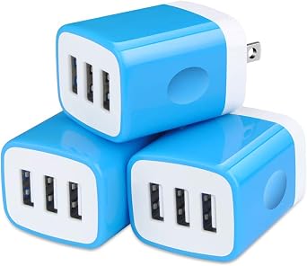 Wall Charger Adapter, USB Cubes,3Pack Universal Travel 3.1A Muti Port Plug