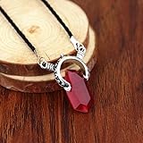 Happy New Year & Christmas Decorations M and F 1PC Red Cosplay DMC Devil May Cry 5 Necklaces Crystal Unisex Dante Pendants Rope Chain Necklace Best Gift for Friend