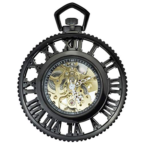 Preisvergleich Produktbild Qqzmd 1470 Taschenuhr und Taschenuhrkette, Retro Anime Sekundärelement Steam Automechanical Roman Gear, als älteres Geschenk / Jubiläum 3259 (Color : A)