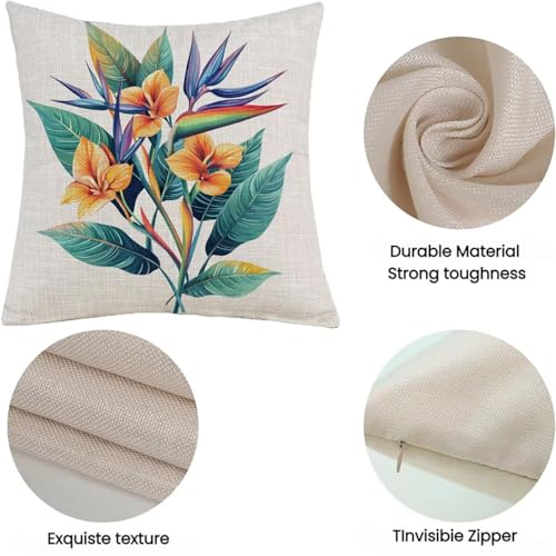 Housse de coussin 65x65cm lin imperméable grand format pour coussin canapé - 5