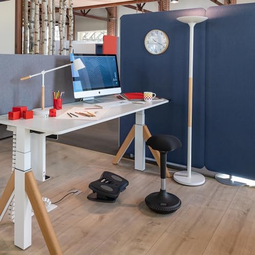 Unilux, Reposapiés de Oficina Ergonómico Nymphea, Altura Ajustable, Antideslizante, Color Gris - imagen 7