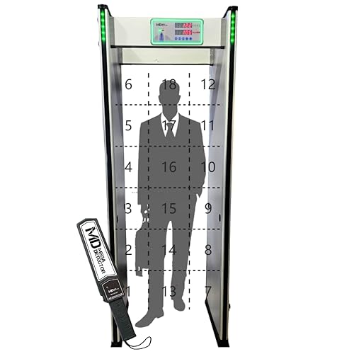 MegaDetector Walk-Through Metal Detector Door Frame 18 Zones Security Metal Detector Concealed Weapon Contraband Security Checkpoint Airport Scanner Metro Train Station Walkthrough - 1 - Standar