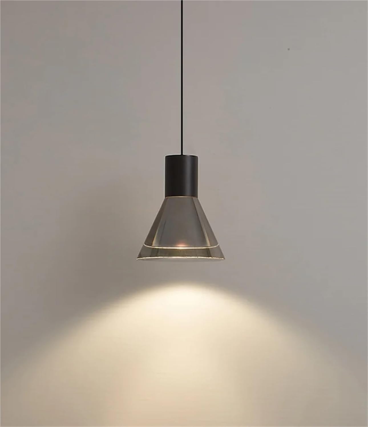 Modern Transparent Gray Acrylic nt Light - Adjustable Black Copper Chlier for Dining Room and Bedroom, Natural Lighting Fixture, Slish Home Decor