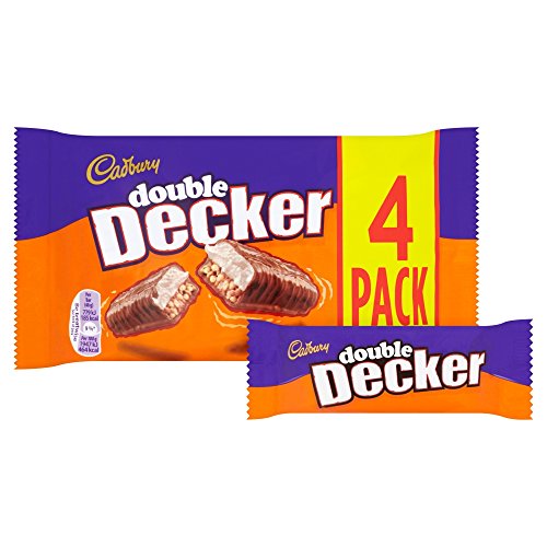 Cadbury Double Decker Chocolate Bar 4 Pack 4 x 34g, Double Decker, 160 g (Pack of 4)