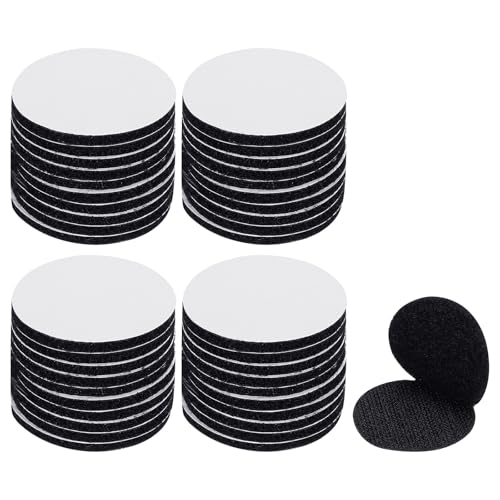 Image of PATIKIL 1.6 Inch Round Adhesive Hook and Loop Dots, 40 Pairs Circle Double Sided Sticky-Back for Home Office Crafting Car Phone Mount, Black