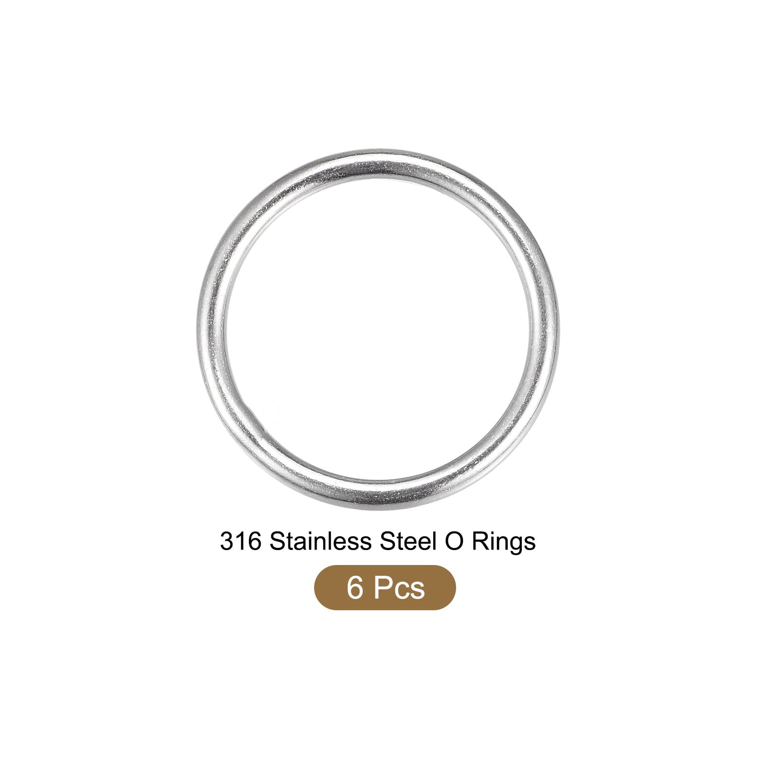 Sourcing Map Anneau Soudé Inox Acier 316 Rond 35mm ID 6mm Épais